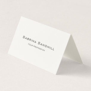 Signature Cream Elegant Plain Simple Minimalist Business Card