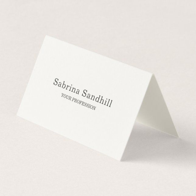 Signature Cream Elegant Plain Simple Minimalist Business Card (Front)