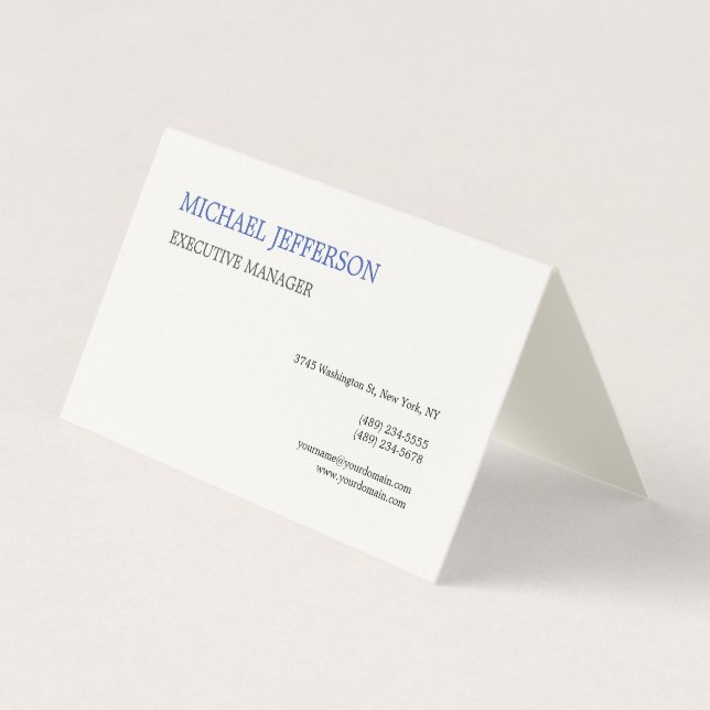 Signature Cream Modern Elegant Simple Business Card (Front)