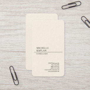 Signature Cream Modern Professional Exclusive Business Card
