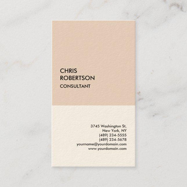 Signature Cream Special Minimalist Modern Unique Business Card (Front)