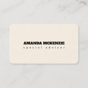 Signature Cream Trendy Unique Creative Minimalist Business Card