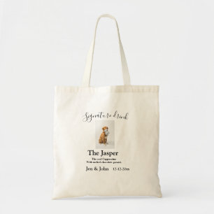 Signature drink add pet photo name date year text tote bag