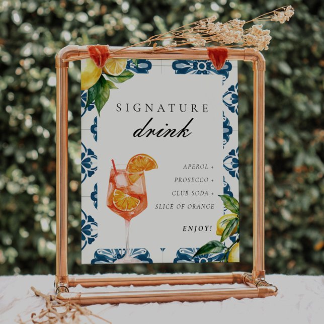 Signature Drink Aperol Positano Bridal Shower Sign (Creator Uploaded)