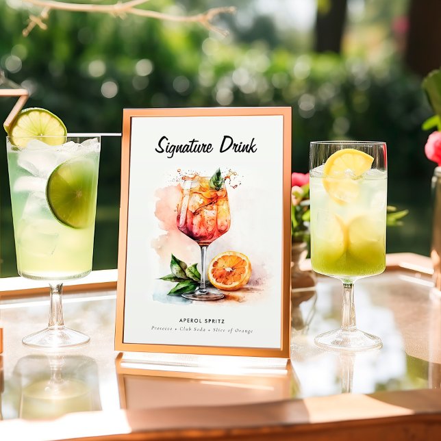 Signature Drink Aperol Spritz Bridal Shower Poster (Creator Uploaded)