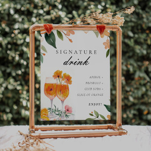 Signature Drink Aperol Spritz Bridal Shower Sign