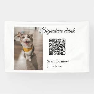 Signature drink scan QR code add pet photo name  Banner