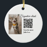 Signature drink scan QR code add pet photo name  Ceramic Tree Decoration<br><div class="desc">Design</div>