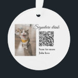 Signature drink scan QR code add pet photo name  Ornament<br><div class="desc">Design</div>