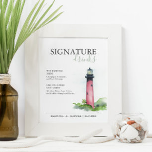 Signature Drinks 8x10 Beach Wedding Sign