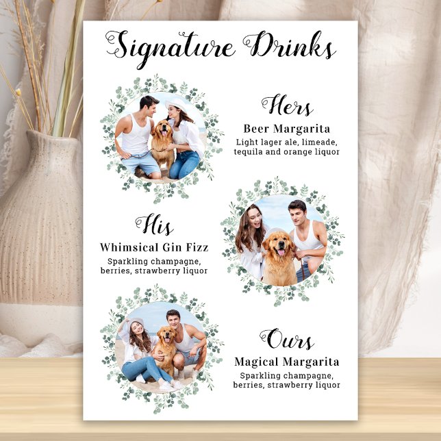 Signature Drinks Elegant Pet Wedding 3 Photos Poster (Creator Uploaded)