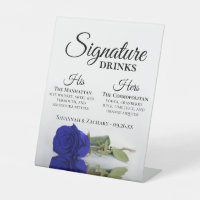 Signature Drinks Elegant Royal Blue Rose Wedding