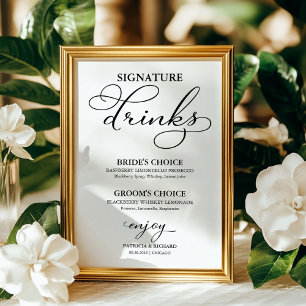 Signature Drinks Elegant Wedding Sign