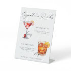 Signature Drinks Modern Black & White Poster