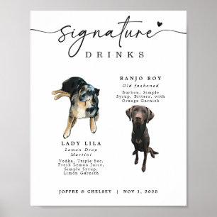 Signature Drinks Pet Wedding Bar Sign
