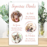 Signature Drinks Rose Gold Pet Wedding 3 Photos Poster<br><div class="desc">Signature Cocktails by from your pets! Include your best dog, best cat and any pet in your wedding with his own signature drink bar for your guests. Perfect for dog lovers, and a special dog bar will be a hit at your wedding. Elegant rose gold script and picture templates. Customise...</div>