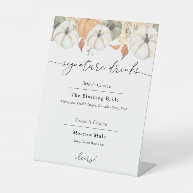 Signature Drinks Rustic Autumn Sign (Front)