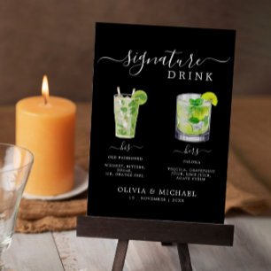 Signature Drinks Sign Template, Signature Cocktail Invitation