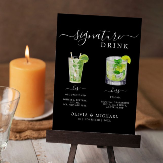 Signature Drinks Sign Template, Signature Cocktail Invitation (Signature Drinks Sign Template, Signature Cocktail Invitation)