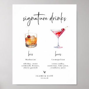 Signature Drinks Wedding Bar Sign