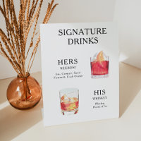 Signature Drinks Wedding Cocktail Menu Poster
