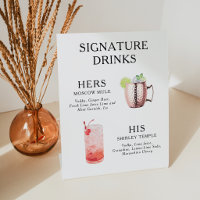 Signature Drinks Wedding Cocktail Menu Poster