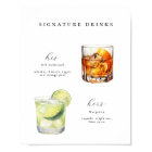 Signature Drinks Wedding Cocktail Poster
