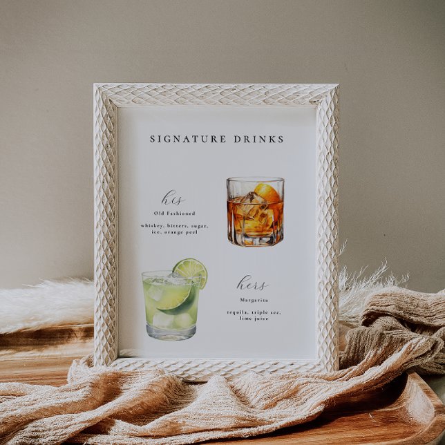 Signature Drinks Wedding Cocktail Poster (Creator Uploaded)