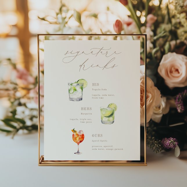 Signature Drinks Wedding Cocktails Poster (Creator Uploaded)