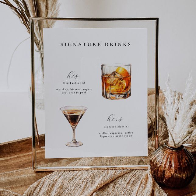 Signature Drinks Wedding Cocktails Poster (Creator Uploaded)