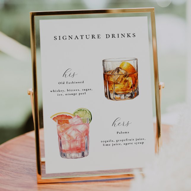 Signature Drinks Wedding Cocktails Poster (Creator Uploaded)