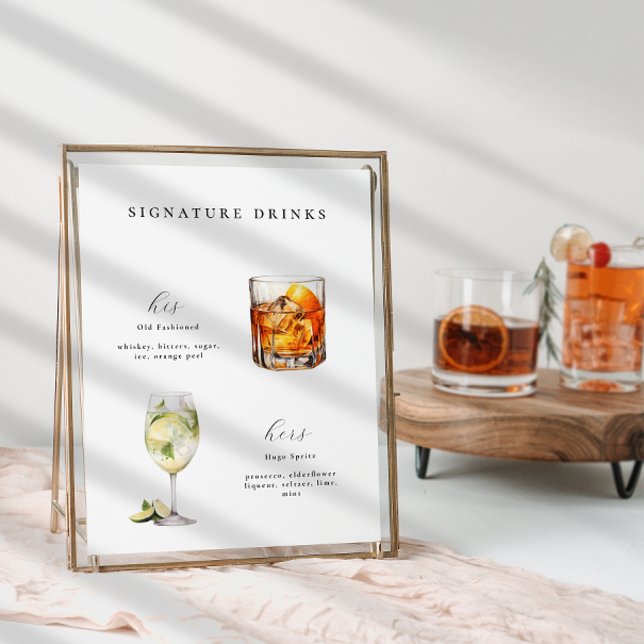Signature Drinks Wedding Cocktails Poster (Creator Uploaded)