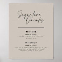 Signature drinks wedding modern minimal grey