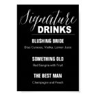 Signature Drinks Wedding sign black background