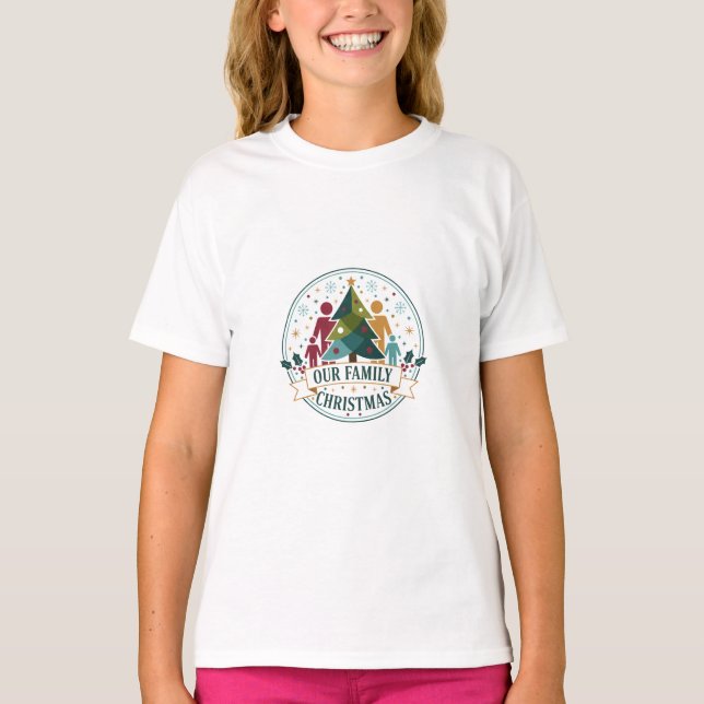Signature Family Christmas Joy: Elegant Holiday  T-Shirt (Front)