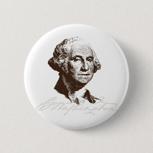 Signature George Washington 6 Cm Round Badge