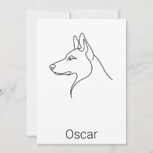 Signature German Shepherd One Line Art Personalise Card