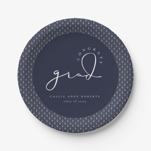 Signature Grad Script Paper Plates (Front)