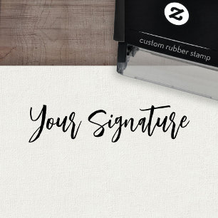 Signature - Handwritten Script Font 1 Line Text Self-inking Stamp