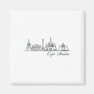 Signature Kyiv City Skyline - Ukraine Souvenir Magnet