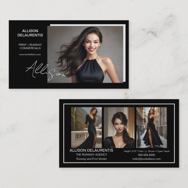 Signature Model Business Card | Mini Comp Cards (Front/Back)