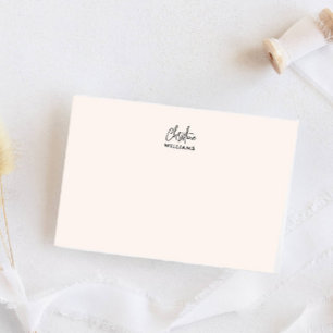Signature Monogram Handwritten Script Blush pink Card