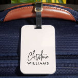 Signature Monogram Handwritten Script Blush pink Luggage Tag<br><div class="desc">Stylish modern custom monogram luggage tag with a modern minimalist signature typography paired with sans-serif font in minimal black over a blush pink backrground. Make it yours by adding your own monogram name to create a design as unique as you are. The perfect gift for every travel addicted</div>
