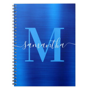 Signature Monogram Royal  Blue Foil  Notebook