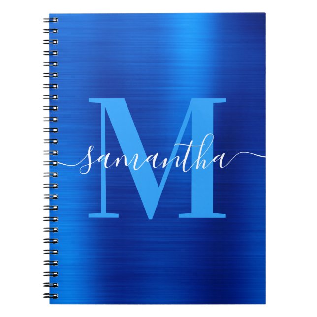 Signature Monogram Royal  Blue Foil  Notebook (Front)