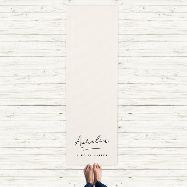 Signature Name Simple Modern Minimalist Yoga Mat (Creator Uploaded)