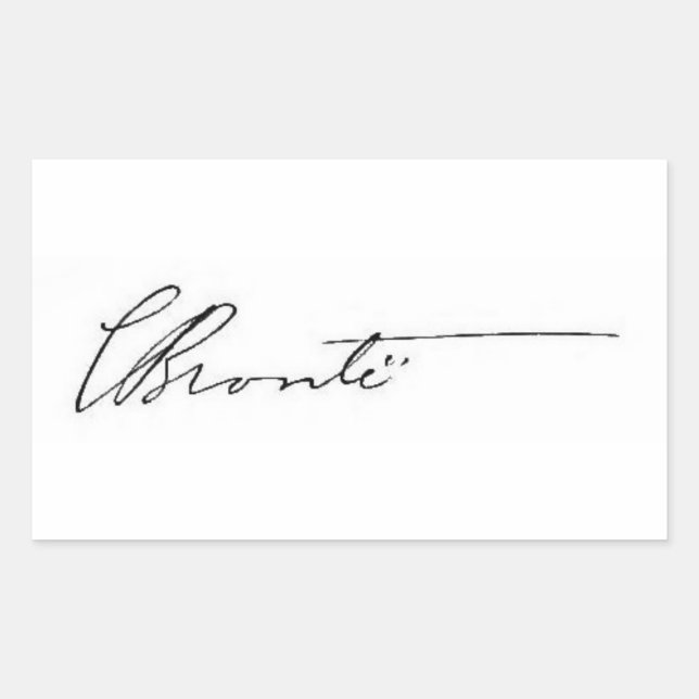 signature of Charlotte Brontë Rectangular Sticker (Front)
