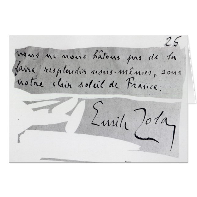 Signature of Emile Zola (Front Horizontal)