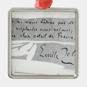 Signature of Emile Zola Metal Tree Decoration