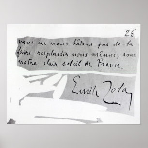 Signature of Emile Zola Poster